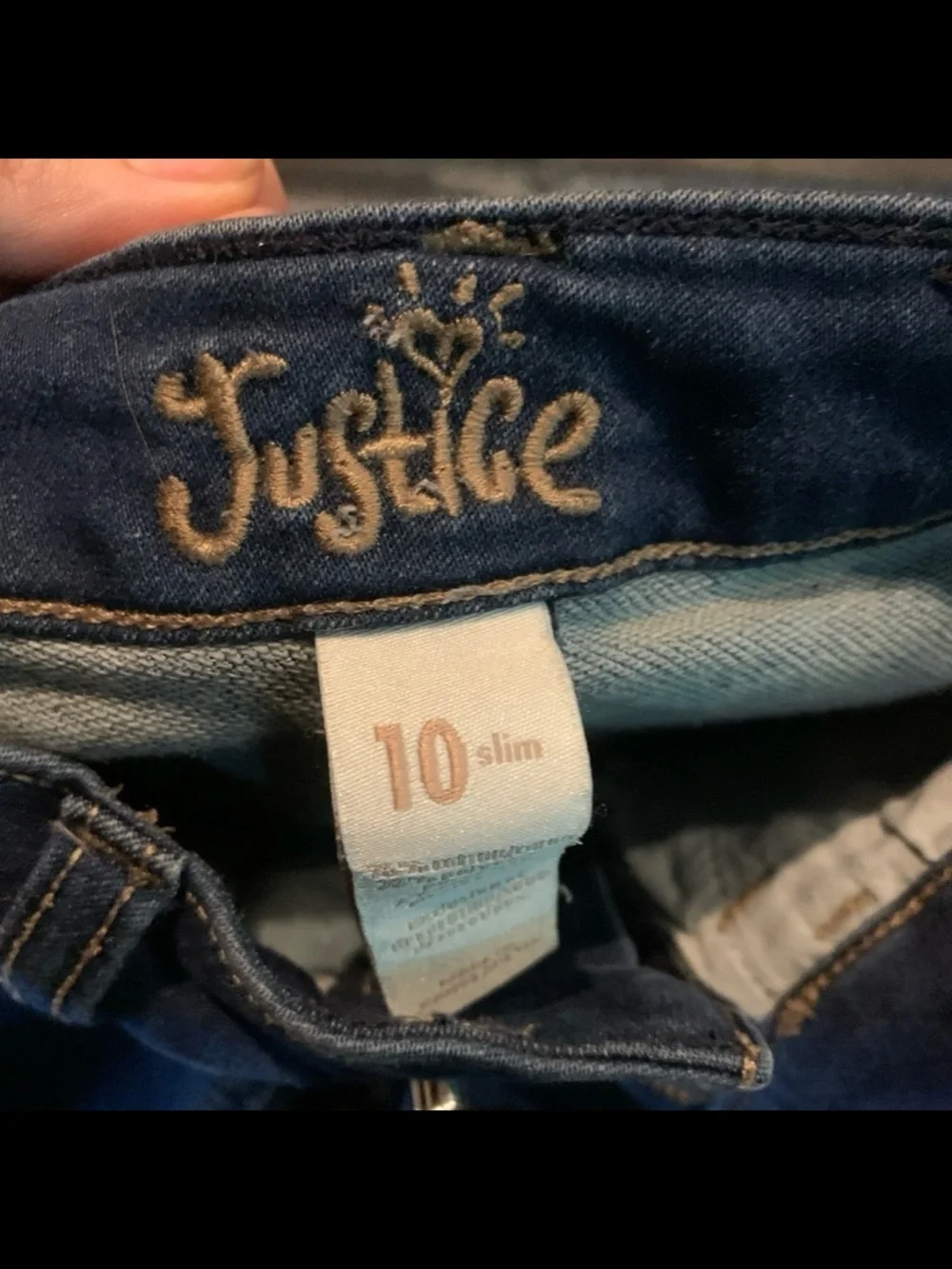 Justice Dark Blue Denim jean Shorts size 10